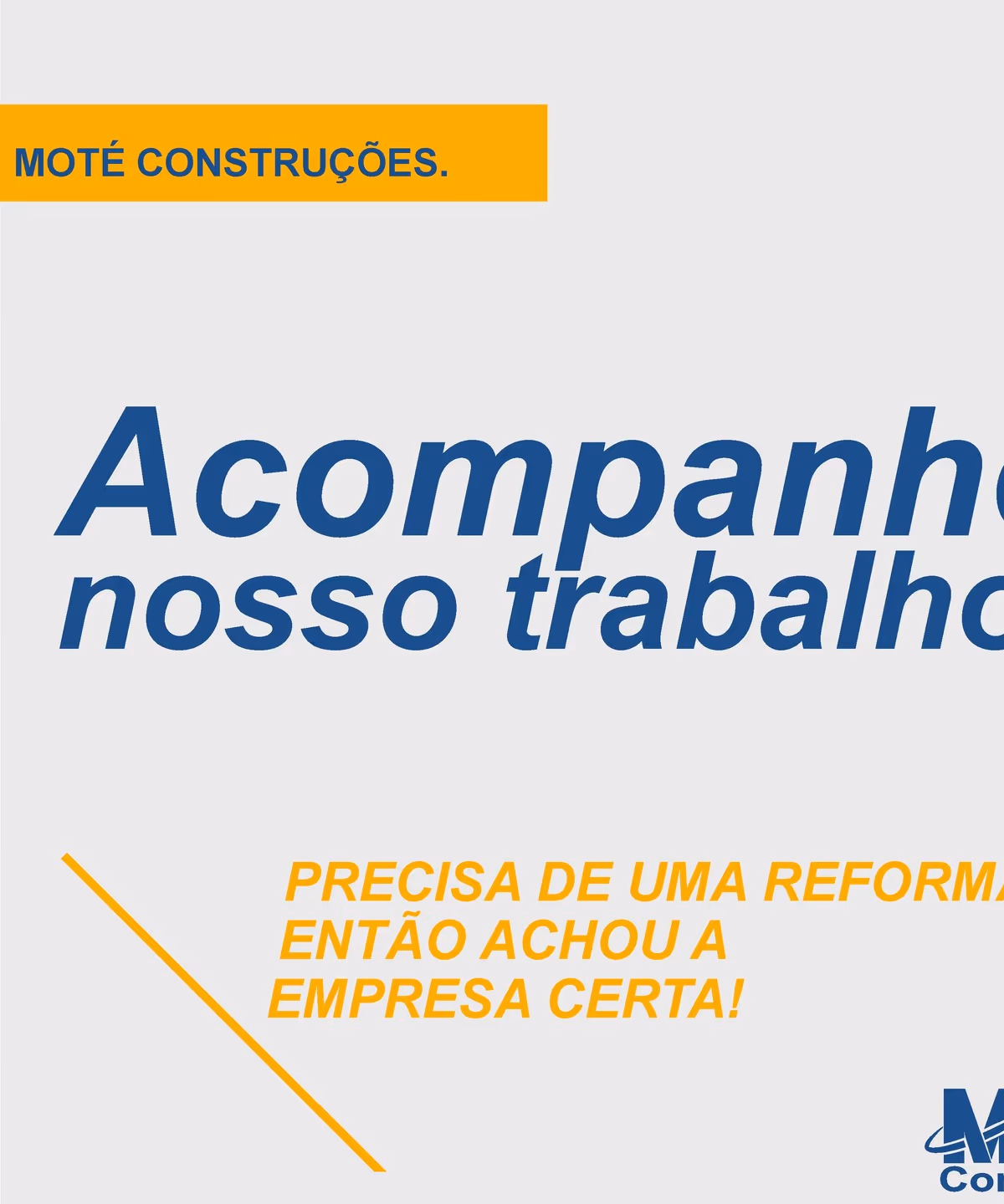 Imagem de obra da Mote Construcoes Portfolio De Obras: Você assiste nossos story? e comenta nos postes? Vem tirar suas duvidas agora, e vamos por sua obra em ação!